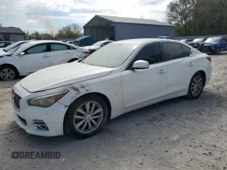 2014 Infiniti Q50 Premium with VIN JN1BV7AP9EM684063, listed as a Copart auction lot 50780155 with 160,466 mi miles and Salvage Title. Bid and sale history available at carsss.com. Image 1.