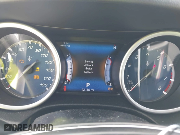 2017 Maserati Ghibli с VIN ZAM57XSA6H1218753, выставлен на аукционе IAAI как лот 41833235 с пробегом 42 135 миль миль и . История ставок и продаж доступна на DreamBid. Изображение 7.