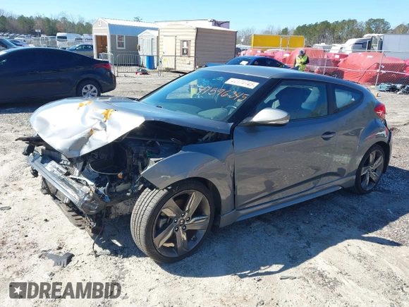 2015 Hyundai Veloster Turbo with VIN KMHTC6AE8FU229198, listed as a IAAI auction lot 41596345 with 74,943 mi miles. Bid and sale history available at carsss.com. Image 17.