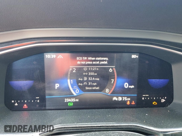 2022 Volkswagen Jetta SE with VIN 3VW7M7BU4NM023035, listed as a Copart auction lot 62234935 with 23,435 mi miles and Salvage title. Bid and sale history available at DreamBid. Image 9.