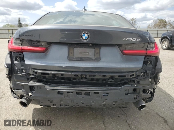 2021 BMW 3 Series 330e with VIN 3MW5P7J07M8B90476, listed as a Copart auction lot 50614505 with 55,518 mi miles and Salvage Title. Bid and sale history available at carsss.com. Image 6.