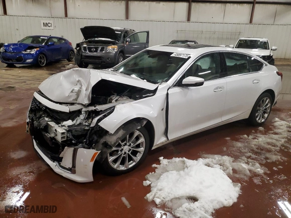 2021 Cadillac CT5 Premium Luxury with VIN 1G6DT5RK9M0118857, listed as a Copart auction lot 45897175 with 47,426 mi miles and Salvage Title. Bid and sale history available at carsss.com. Image 1.