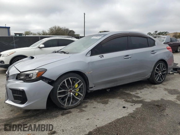 2020 Subaru WRX STI with VIN JF1VA2E6XL9820653, listed as a Copart auction lot 46709145 with 13,134 mi miles and Salvage Title. Bid and sale history available at carsss.com. Image 1.