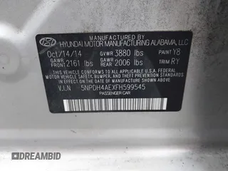 2015 Hyundai Elantra SE with VIN 5NPDH4AEXFH599545, listed as a IAAI auction lot 42017312 with 151,453 mi miles and . Bid and sale history available at DreamBid. Image 9.