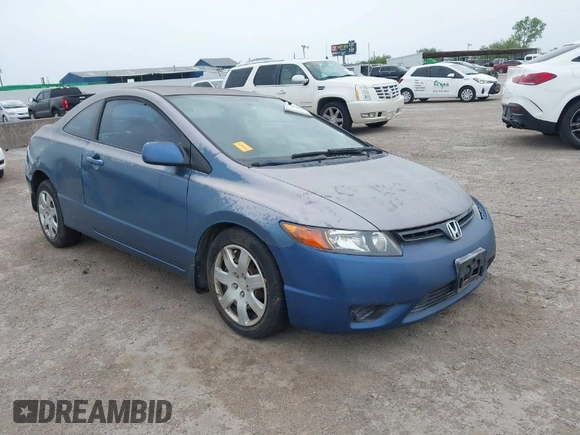 2007 Honda Civic Cpe LX with VIN 2HGFG12657H582102, listed as a IAAI auction lot 42030068 with 166,172 mi miles. Bid and sale history available at carsss.com. Image 1.