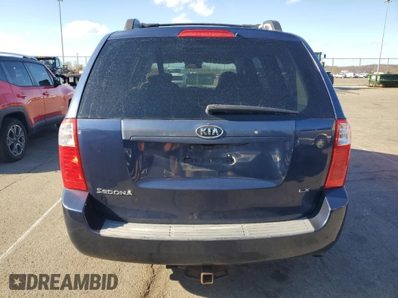 2007 Kia Sedona EX with VIN KNDMB233476174299, listed as a Copart auction lot 83980974 with 204,515 mi miles and Salvage Title. Bid and sale history available at DreamBid. Image 6.