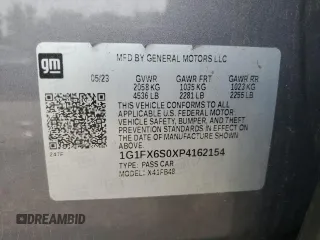 2023 Chevrolet Bolt EV 2LT z VIN 1G1FX6S0XP4162154, wystawiony jako Copart lot #61014175 z przebiegiem 52 656 mil mil oraz Szkoda całkowita • Salvage title. Historia ofert i sprzedaży dostępna na DreamBid. Obrazek 12.