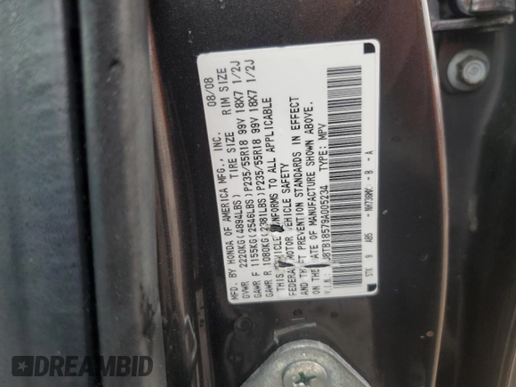 2009 Acura RDX Technology с VIN 5J8TB18579A005234, выставлен на аукционе Copart как лот 51547215 с пробегом 192 032 миль миль и Списание • Salvage title. История ставок и продаж доступна на DreamBid. Изображение 13.