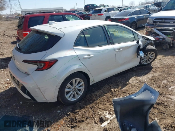2023 Toyota Corolla Hatchback SE with VIN JTND4MBE0P3196869, listed as a IAAI auction lot 41824184 with 10,465 mi miles. Bid and sale history available at carsss.com. Image 4.
