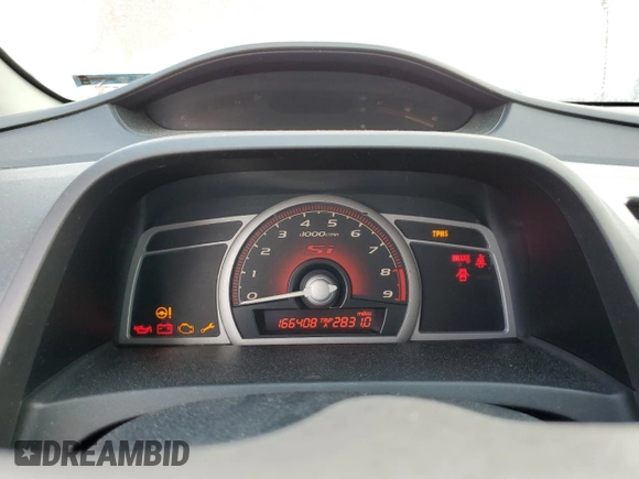 2008 Honda Civic Cpe Si with VIN 2HGFG21508H709306, listed as a Copart auction lot 44902065 with 166,408 mi miles and Salvage Title. Bid and sale history available at carsss.com. Image 9.