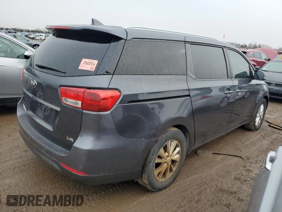 2016 Kia Sedona LX with VIN KNDMB5C1XG6119811, listed as a Copart auction lot 48228105 with 120,748 mi miles and Clean Title. Bid and sale history available at carsss.com. Image 3.