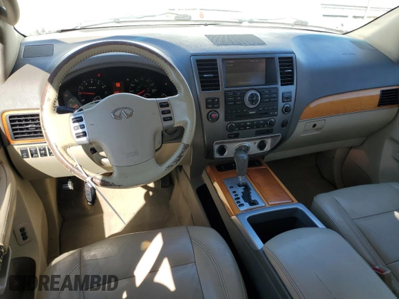 2010 Infiniti QX56 with VIN 5N3ZA0NF3AN905874, listed as a Copart auction lot 58995905 with 284,995 mi miles and Salvage title. Bid and sale history available at DreamBid. Image 8.