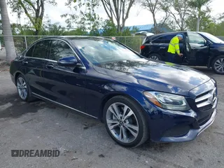 2018 Mercedes-Benz C with VIN WDDWF4JB2JR345906, listed as a IAAI auction lot 41933916 with 56,290 mi miles. Bid and sale history available at carsss.com. Image 1.
