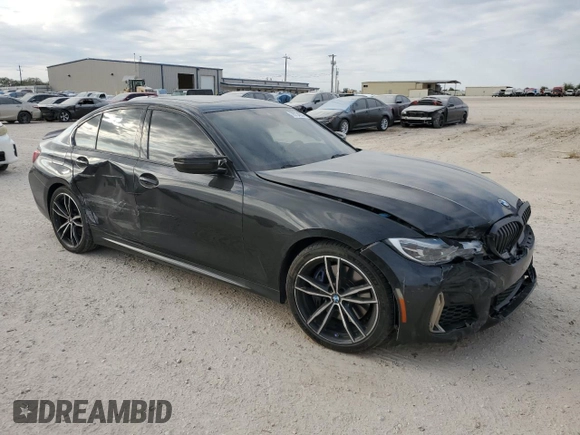 2020 BMW 3 Series M340i with VIN 3MW5U7J08L8B27832, listed as a Copart auction lot 76734584 with 0 mi miles and Salvage Title. Bid and sale history available at carsss.com. Image 4.