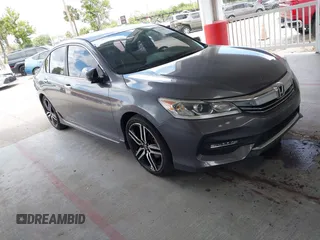 2016 Honda Accord Sport with VIN 1HGCR2F59GA093334, listed as a IAAI auction lot 42138977 with 104,271 mi miles and . Bid and sale history available at DreamBid. Image 1.