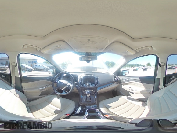 2015 Ford Escape Titanium with VIN 1FMCU0J93FUA58325, listed as a Copart auction lot 64135685 with 126,356 mi miles and Salvage title. Bid and sale history available at DreamBid. Image 15.