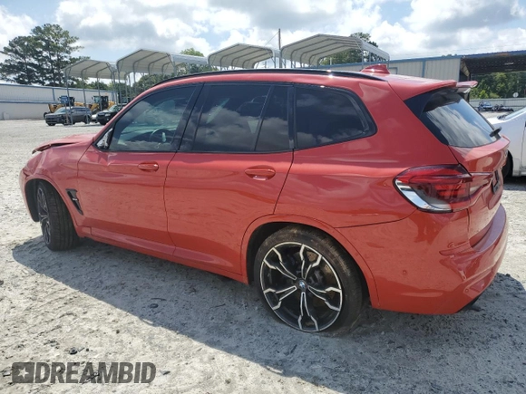 2021 BMW X3 M with VIN 5YMTS0C07M9G81496, listed as a Copart auction lot 63550525 with 53,112 mi miles and Salvage title. Bid and sale history available at DreamBid. Image 2.