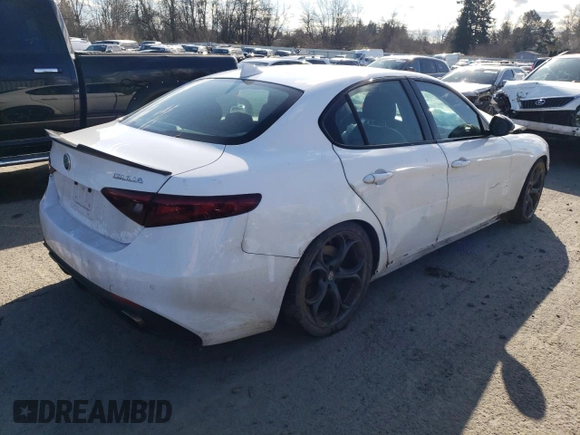 2019 Alfa Romeo Giulia Sport with VIN ZARFAMAN8K7599030, listed as a Copart auction lot 45877883 with 0 mi miles. Bid and sale history available at carsss.com. Image 3.