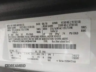2018 Ford Transit Passenger XL with VIN 1FBAX2CMXJKB46104, listed as a IAAI auction lot 42263406 with Not provided miles and . Bid and sale history available at DreamBid. Image 9.