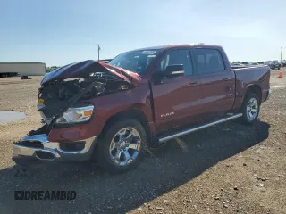 2021 Ram 1500 Big Horn z VIN 1C6RREFT8MN750399, wystawiony jako Copart lot #55567365 z przebiegiem 56 367 mil mil oraz Szkoda całkowita • Salvage title. Historia ofert i sprzedaży dostępna na DreamBid. Obrazek 1.