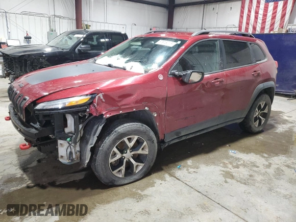 2017 Jeep Cherokee Trailhawk z VIN 1C4PJMBS4HW504142, wystawiony jako Copart lot #87918245 z przebiegiem 133 324 mil mil oraz Szkoda całkowita • Salvage title. Historia ofert i sprzedaży dostępna na DreamBid. Obrazek 1.