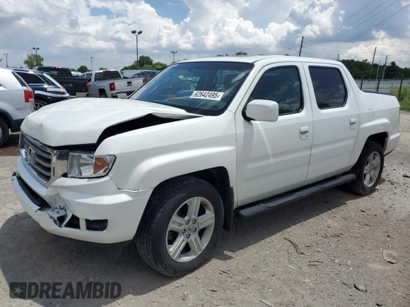 2012 Honda Ridgeline RTL with VIN 5FPYK1F56CB002709, listed as a Copart auction lot 62642495 with 116,416 mi miles and Salvage title. Bid and sale history available at DreamBid. Image 1.