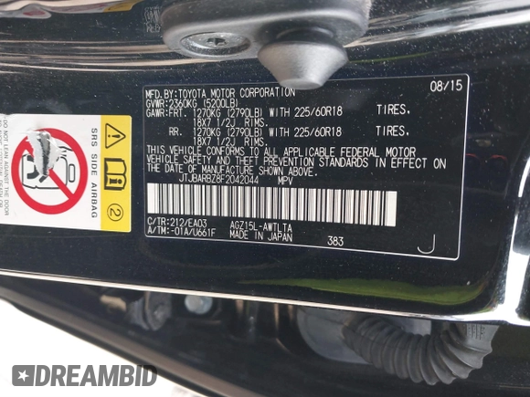 2015 Lexus NX 200t z VIN JTJBARBZ8F2042044, wystawiony jako IAAI lot #41490661 z przebiegiem 110 793 mil mil oraz . Historia ofert i sprzedaży dostępna na DreamBid. Obrazek 9.