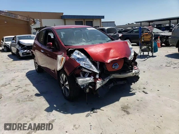 2015 Nissan LEAF SV with VIN 1N4AZ0CPXFC309636, listed as a Copart auction lot 57263473 with 0 mi miles. Bid and sale history available at carsss.com. Image 11.