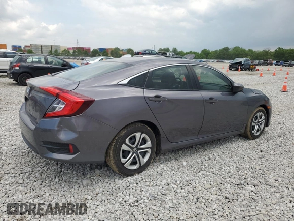 2017 Honda Civic LX with VIN 19XFC2F55HE070967, listed as a Copart auction lot 58773025 with 81,177 mi miles and Salvage title. Bid and sale history available at DreamBid. Image 3.