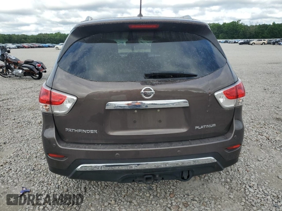 2016 Nissan Pathfinder Platinum с VIN 5N1AR2MN7GC620411, выставлен на аукционе Copart как лот 58701515 с пробегом 157 726 миль миль и Списание • Salvage title. История ставок и продаж доступна на DreamBid. Изображение 6.