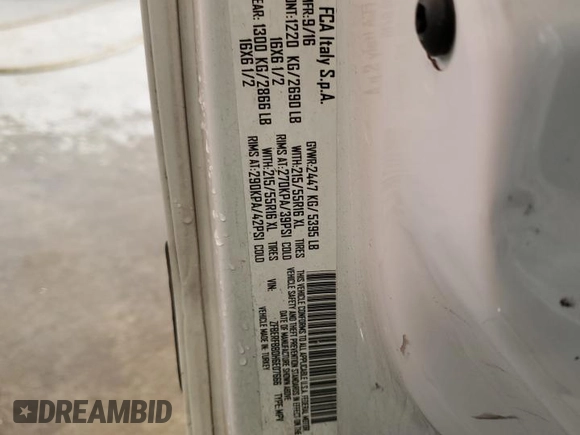 2017 Ram ProMaster City Cargo Tradesman SLT with VIN ZFBERFBB0H6E07666, listed as a Copart auction lot 60877895 with 115,367 mi miles and Clean title. Bid and sale history available at DreamBid. Image 12.