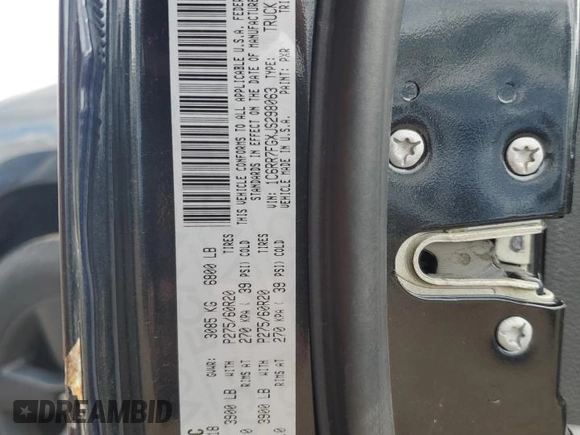 2018 Ram 1500 Express with VIN 1C6RR7FGXJS298063, listed as a Copart auction lot 53107165 with 132,876 mi miles and Salvage title. Bid and sale history available at DreamBid. Image 12.