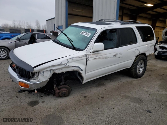 1998 Toyota 4Runner SR5 with VIN JT3HN86R7W0180826, listed as a Copart auction lot 89157605 with 226,497 mi miles and Salvage Title. Bid and sale history available at carsss.com. Image 1.