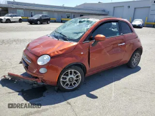 2012 FIAT 500 Pop with VIN 3C3CFFDR8CT260634, listed as a Copart auction lot 57174845 with 106,905 mi miles and Salvage title. Bid and sale history available at DreamBid. Image 1.