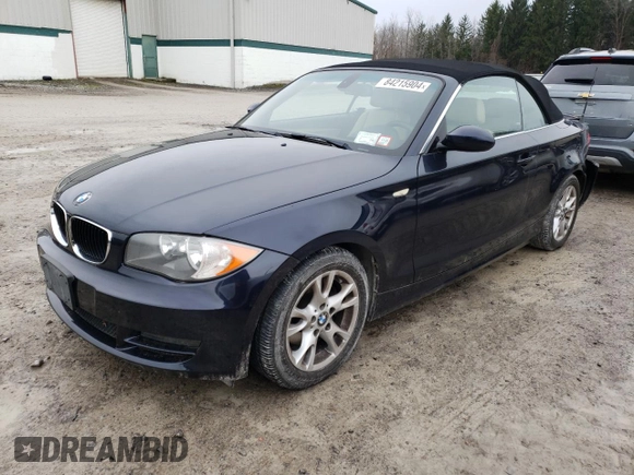 2008 BMW 1 Series 128i with VIN WBAUN13568VH79872, listed as a Copart auction lot 84215904 with 82,388 mi miles and Salvage title. Bid and sale history available at DreamBid. Image 1.