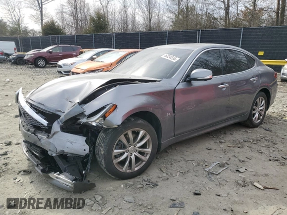 2019 Infiniti Q70 Luxe with VIN JN1BY1AR9KM585437, listed as a Copart auction lot 46824235 with 35,488 mi miles and Salvage Title. Bid and sale history available at DreamBid. Image 1.