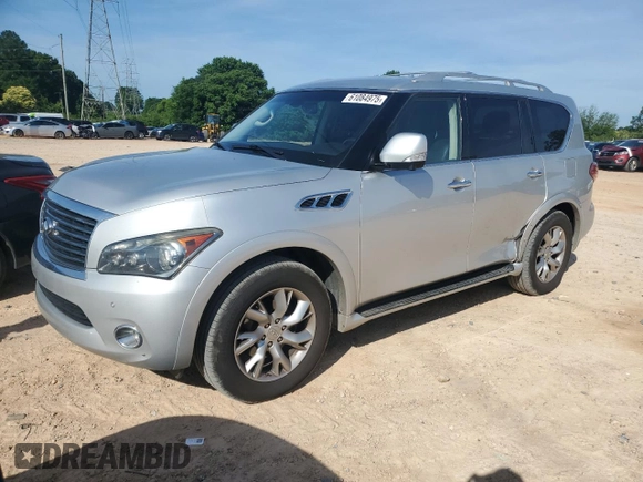 2012 Infiniti QX56 7-passenger with VIN JN8AZ2NF6C9518895, listed as a Copart auction lot 61084975 with 228,628 mi miles and Salvage title. Bid and sale history available at DreamBid. Image 1.