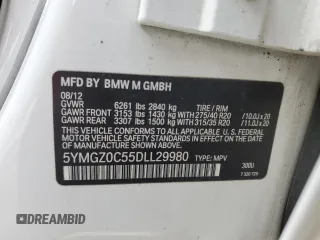 2013 BMW X6 M with VIN 5YMGZ0C55DLL29980, listed as a Copart auction lot 70687694 with 131,842 mi miles and Salvage Title. Bid and sale history available at carsss.com. Image 12.