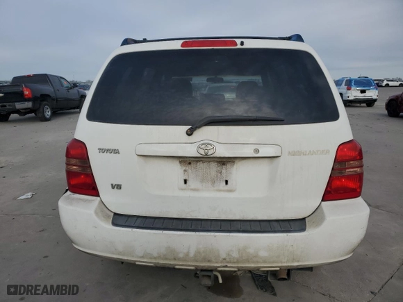 2001 Toyota Highlander with VIN JTEGF21A910017537, listed as a Copart auction lot 87800215 with 284,267 mi miles and Salvage Title. Bid and sale history available at carsss.com. Image 6.