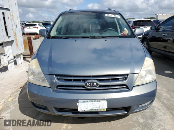 2009 Kia Sedona LX with VIN KNDMB233296314448, listed as a Copart auction lot 75161304 with 0 mi miles and Salvage Title. Bid and sale history available at carsss.com. Image 5.