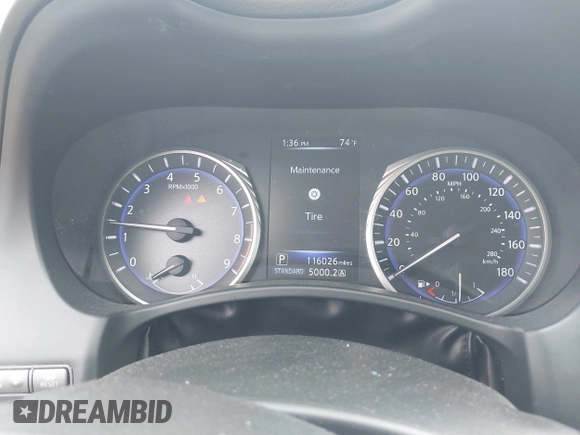 2015 Infiniti Q50 Premium with VIN JN1BV7AR1FM417342, listed as a IAAI auction lot 41887007 with 116,026 mi miles. Bid and sale history available at carsss.com. Image 7.