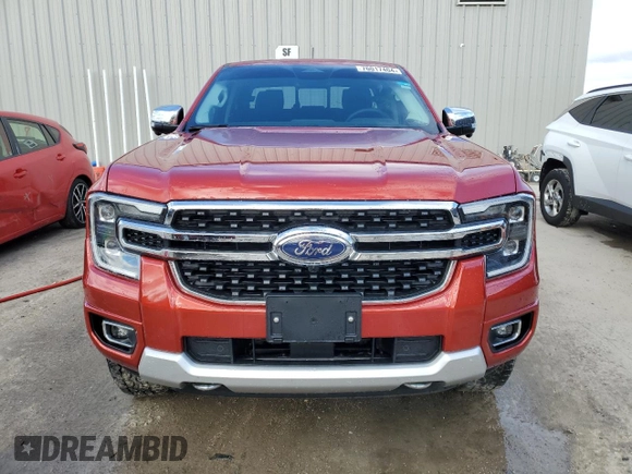 2024 Ford Ranger LARIAT with VIN 1FTER4KH0RLE20133, listed as a Copart auction lot 76017404 with 6,144 mi miles and Salvage Title. Bid and sale history available at carsss.com. Image 5.