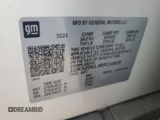 2024 GMC Yukon Denali with VIN 1GKS2DKL4RR154659, listed as a Copart auction lot 85551244 with 0 mi miles and Salvage Title. Bid and sale history available at carsss.com. Image 16.
