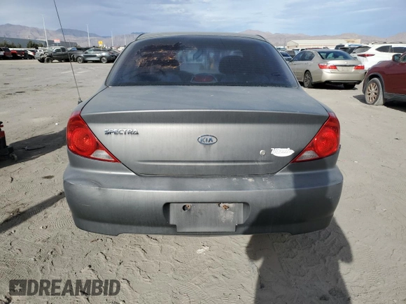 2003 Kia Spectra with VIN KNAFB121935265035, listed as a Copart auction lot 86407934 with 201,586 mi miles and Salvage Title. Bid and sale history available at DreamBid. Image 6.