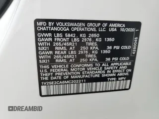 2021 Volkswagen Atlas SEL with VIN 1V2SE2CA6MC202211, listed as a Copart auction lot 42367425 with 44,481 mi miles and Salvage title. Bid and sale history available at DreamBid. Image 13.