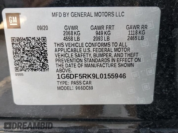 2020 Cadillac CT4 Premium Luxury with VIN 1G6DF5RK9L0155946, listed as a Copart auction lot 87541285 with 35,358 mi miles and Salvage Title. Bid and sale history available at carsss.com. Image 13.