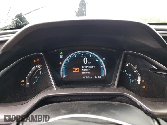 2016 Honda Civic EX with VIN 19XFC2F76GE080083, listed as a Copart auction lot 54966345 with 163,969 mi miles and Salvage Title. Bid and sale history available at DreamBid. Image 9.