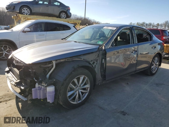 2016 Infiniti Q50 2.0t Premium with VIN JN1CV7ARXGM253725, listed as a Copart auction lot 45677165 with 51,699 mi miles and Salvage Title. Bid and sale history available at carsss.com. Image 1.