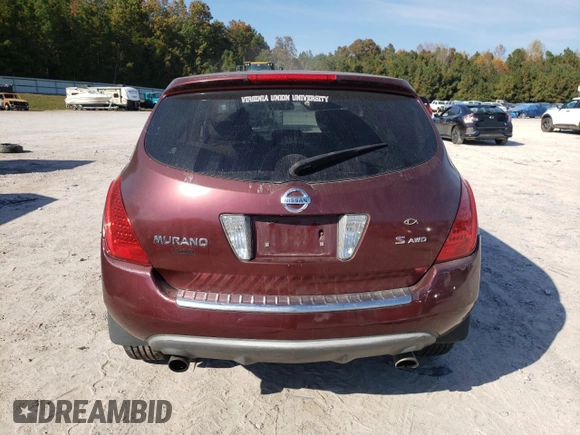 2006 Nissan Murano S z VIN JN8AZ08WX6W518596, wystawiony jako Copart lot #78172834 z przebiegiem 218 147 mil mil oraz Szkoda całkowita • Salvage title. Historia ofert i sprzedaży dostępna na DreamBid. Obrazek 6.