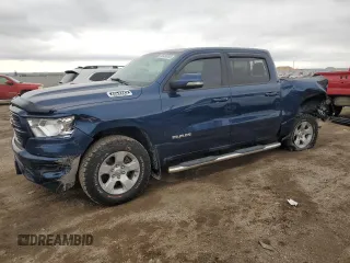 2019 Ram 1500 Big Horn with VIN 1C6SRFFT5KN619449, listed as a Copart auction lot 55404095 with 41,869 mi miles and Salvage title. Bid and sale history available at DreamBid. Image 1.
